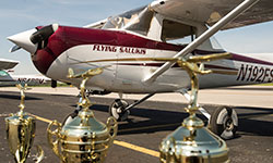 SIU Aviation Flying Salukis Plane and Trophies